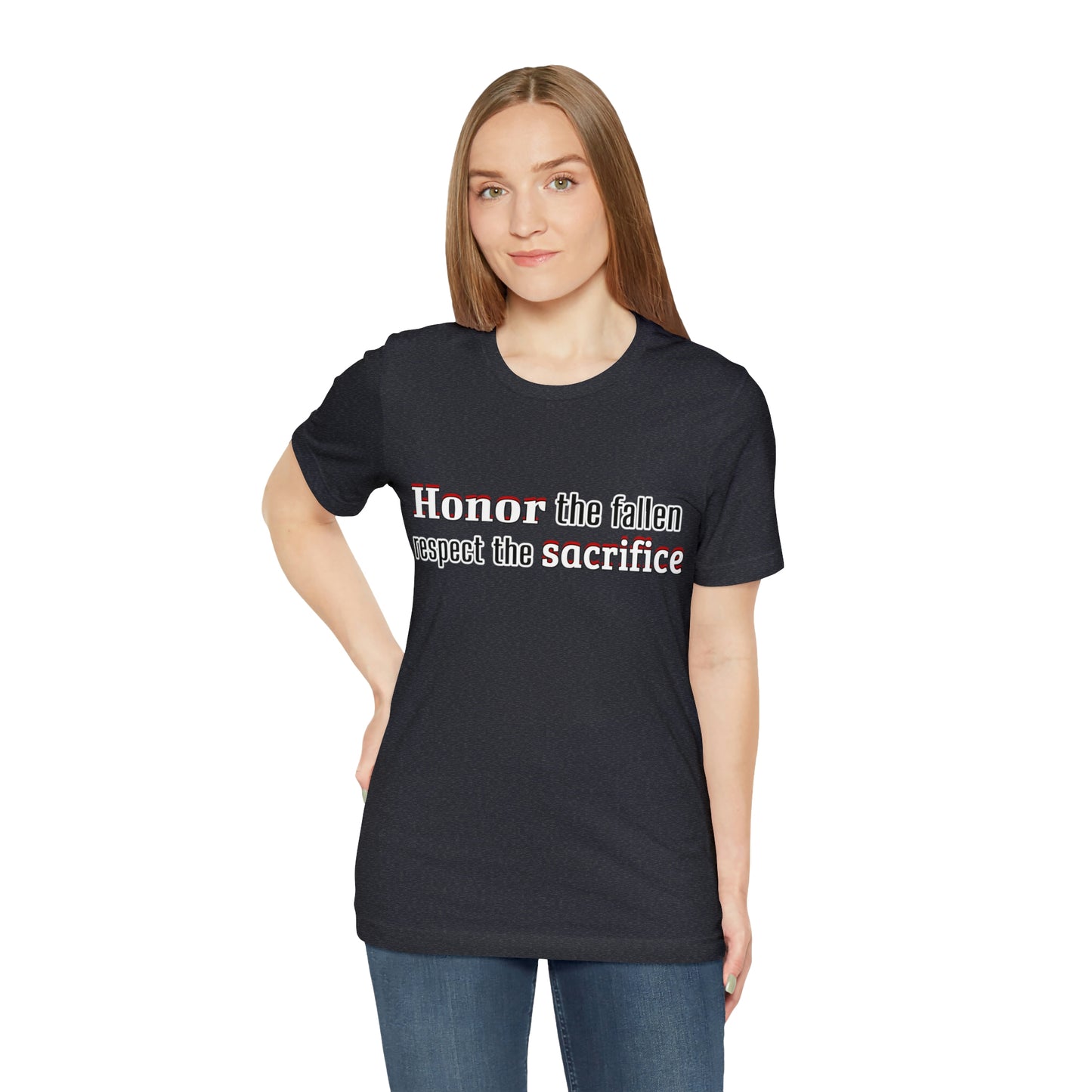 Memorial Day Short Sleeve T-Shirt - Honor the fallen, respect the sacrifice. Military, Veterans Day, Air Force, Memorial Day gift