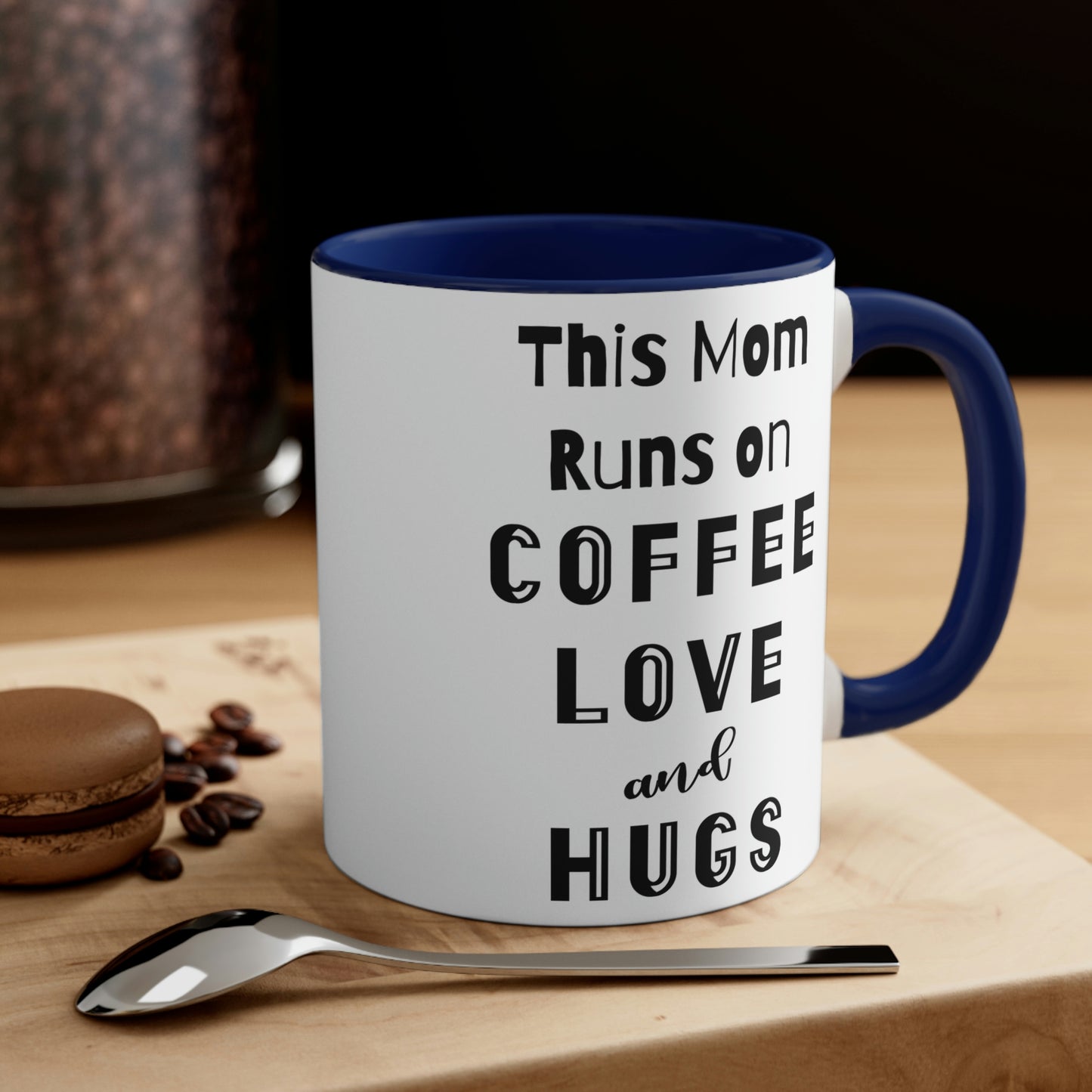 Mother's Day Coffee Mug - This Mom runs on Coffee, Love, and Hugs. Coffee lover, ceramic mug, 11 oz, customized mug, gift for Mom