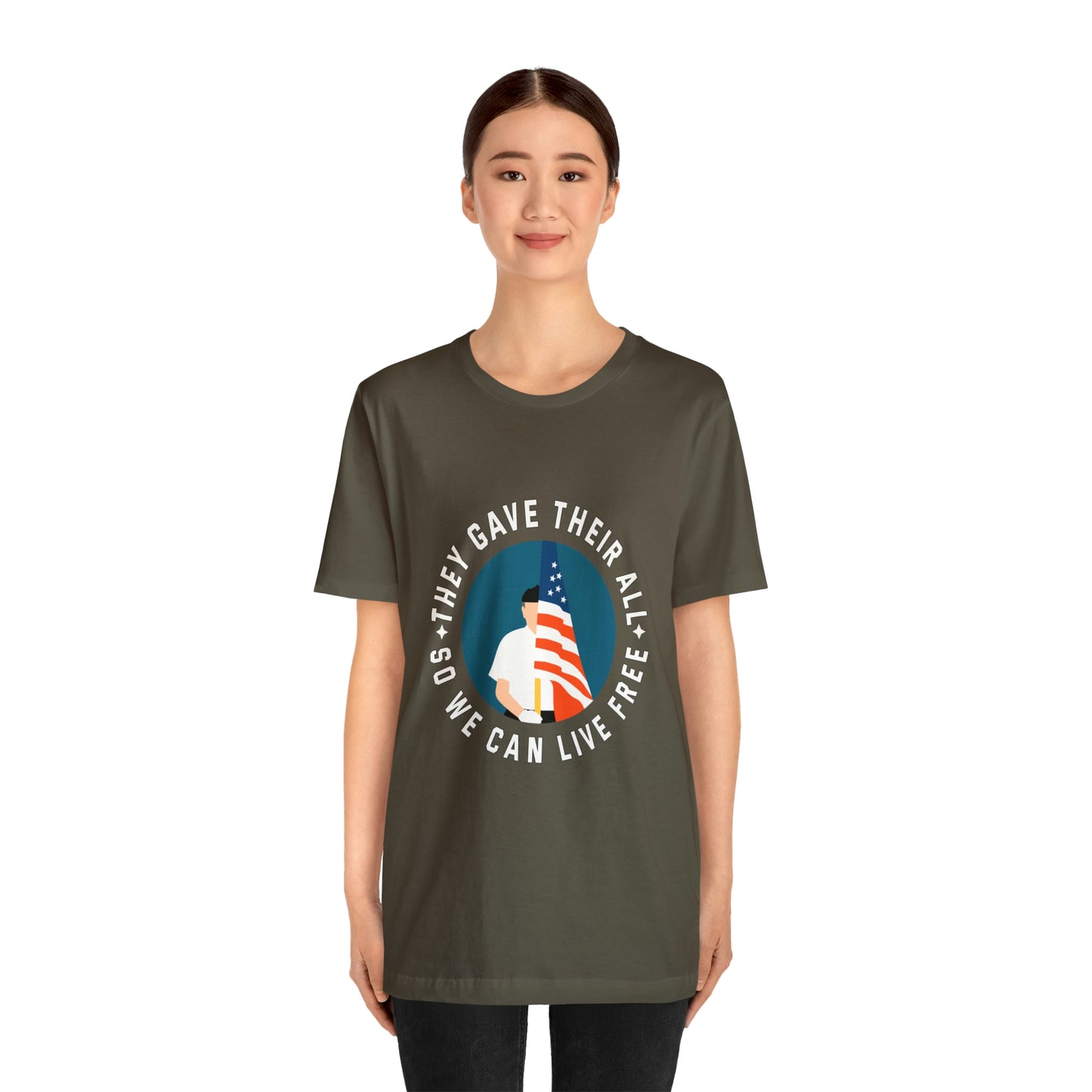 Memorial Day Short Sleeve T-Shirt - They gave their all, so we can live free.