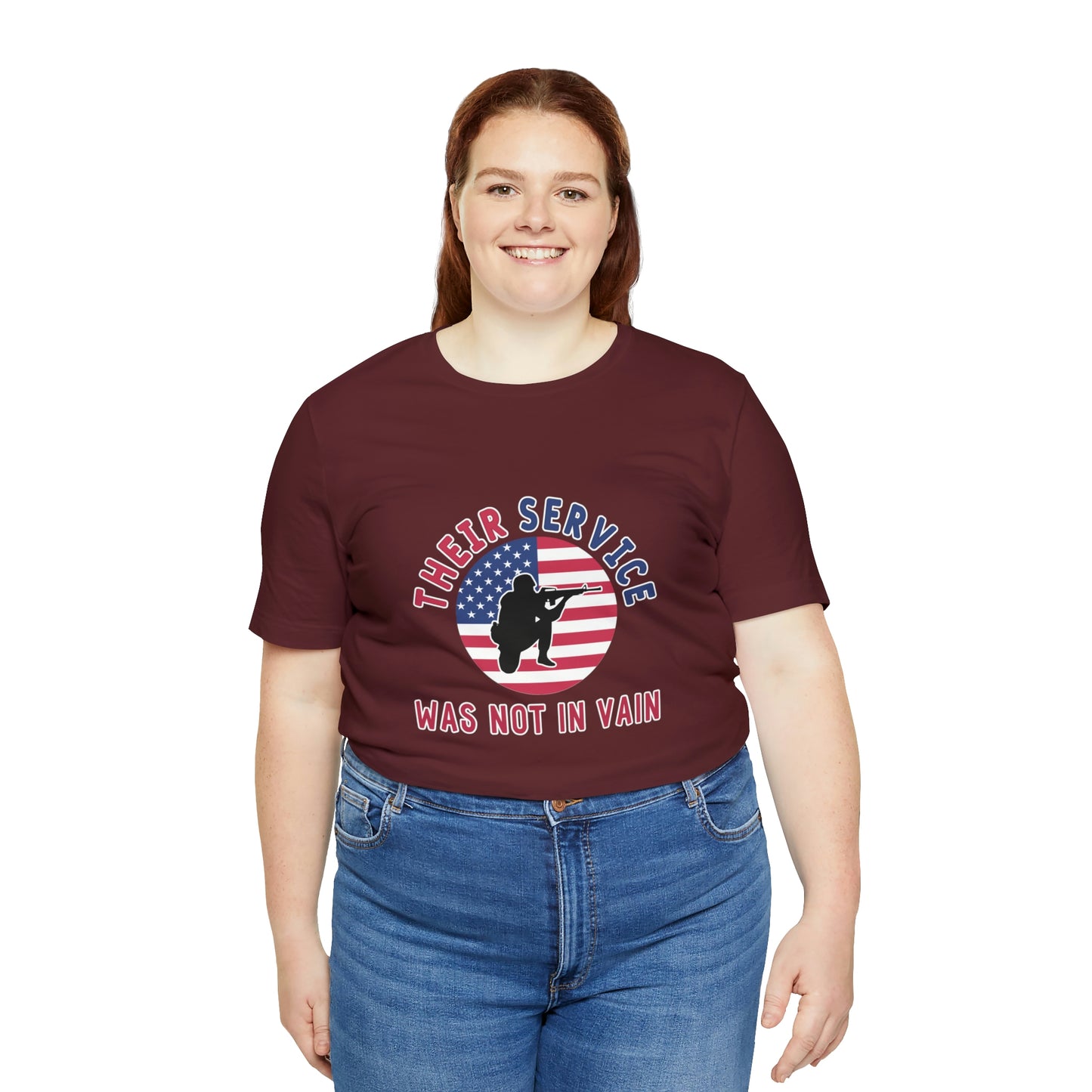 Memorial Day Short Sleeve T-Shirt - Their service was not in vain. Veterans, Military, Patriotism, Gift Ideas, Tribute, Memorial Gift