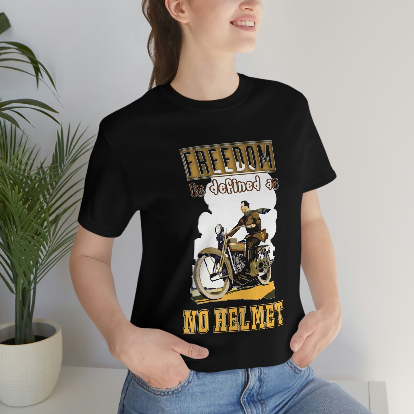 Motorcycle Short Sleeve T-Shirt - Freedom is defined as no helmet. Rider Shirt, Biker Shirt, Motorcycle Shirt, Gift for riders, Gift for Bikers