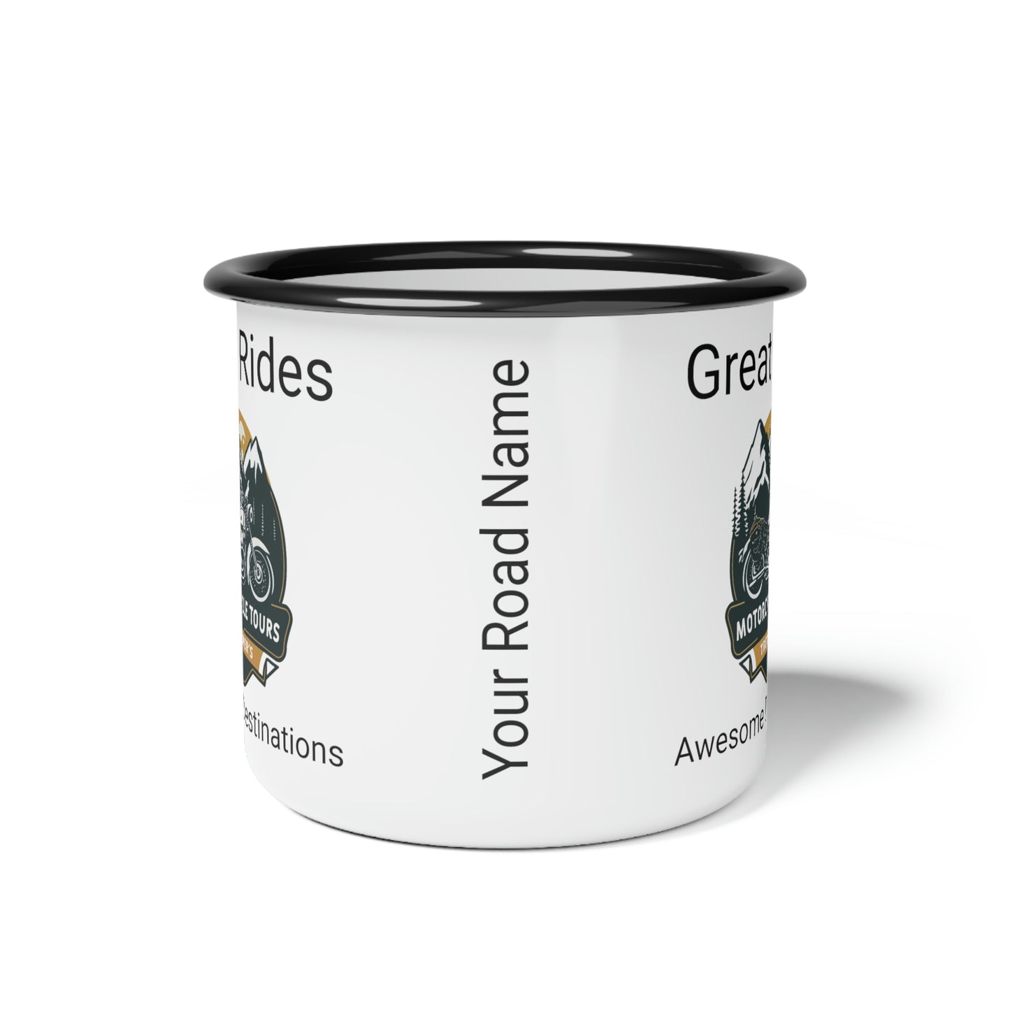 Troopers Travels and Tours Personalized Motorcycle Enamel Camping Cup