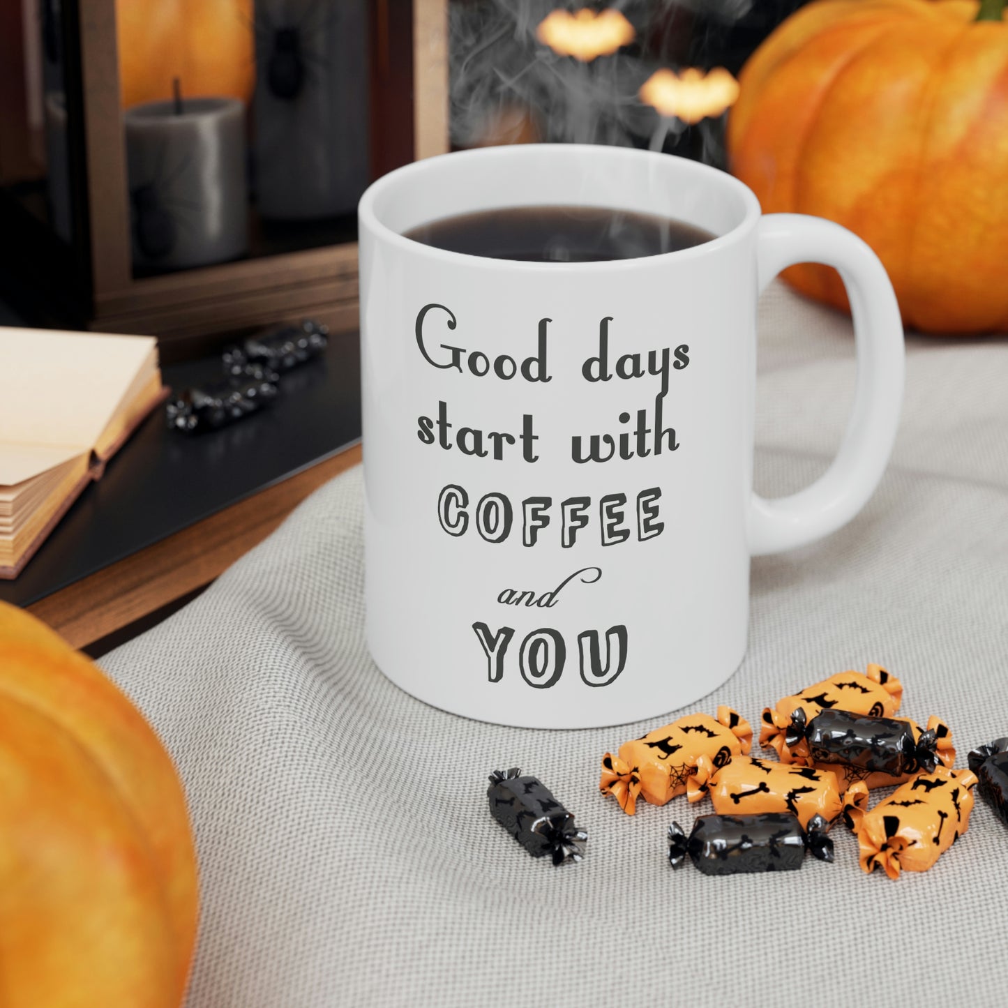 Ceramic Mug 11oz - Good days start with coffee and you.