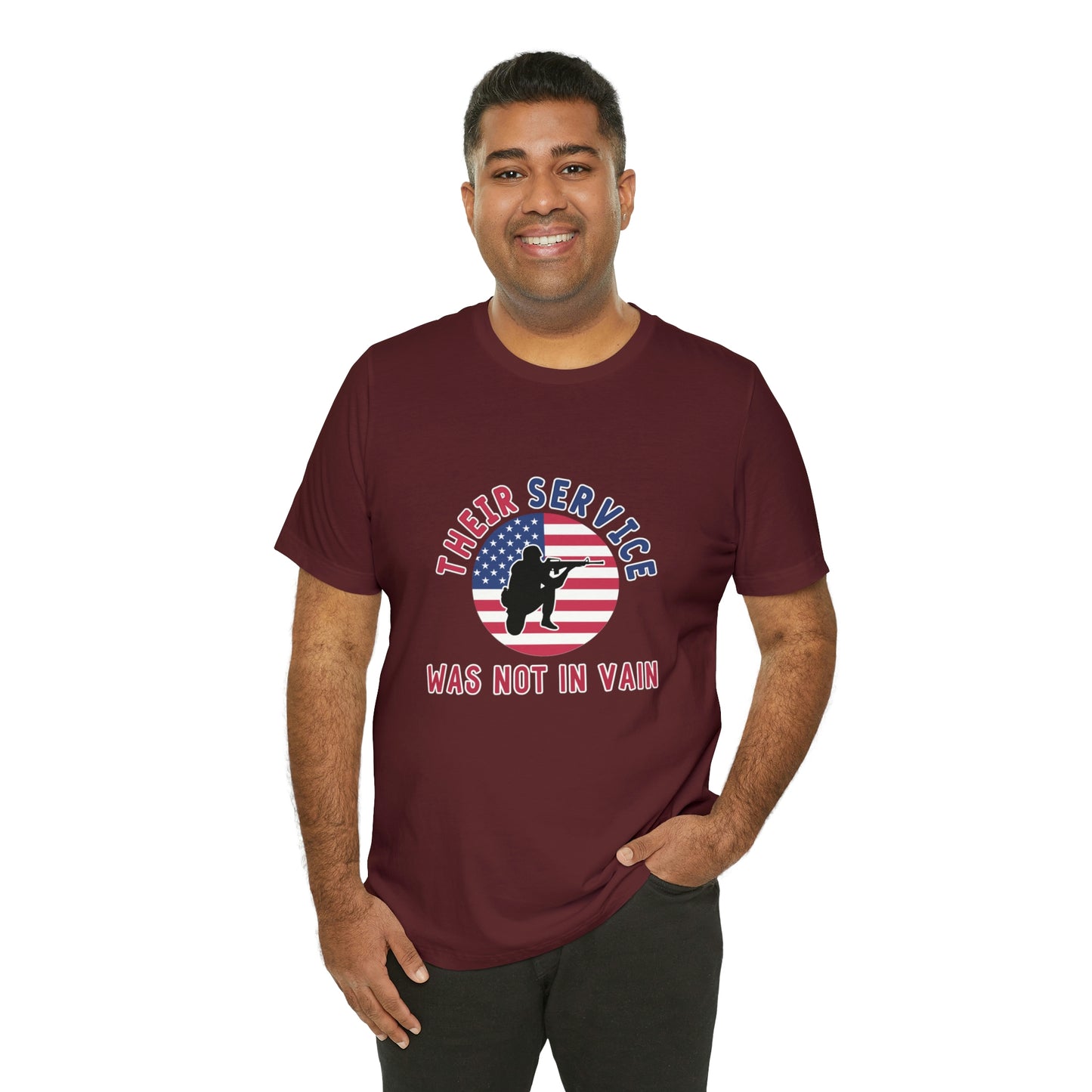 Memorial Day Short Sleeve T-Shirt - Their service was not in vain. Veterans, Military, Patriotism, Gift Ideas, Tribute, Memorial Gift