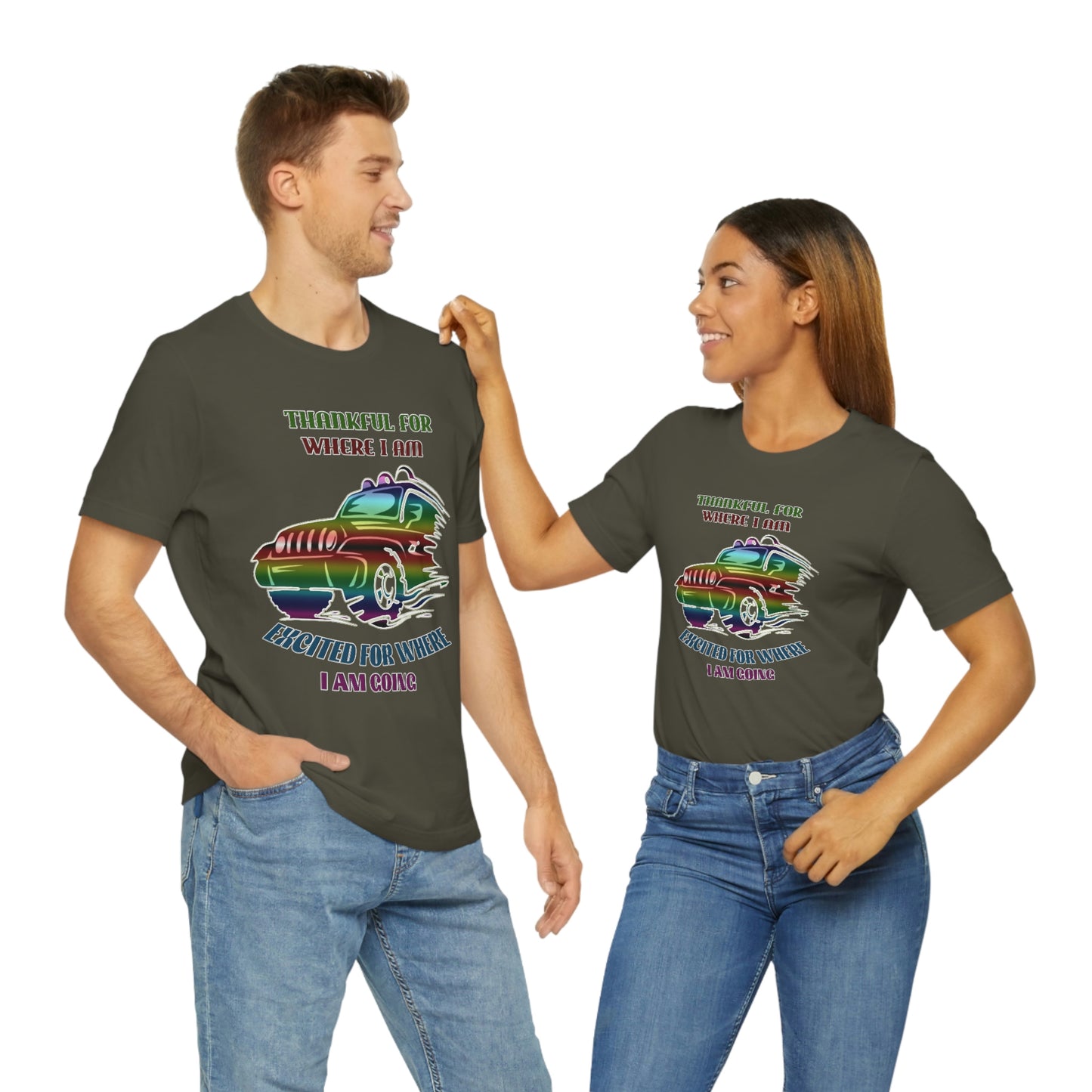 Jeep Short Sleeve T-shirt -Thankful for where I am Excited for where I am going