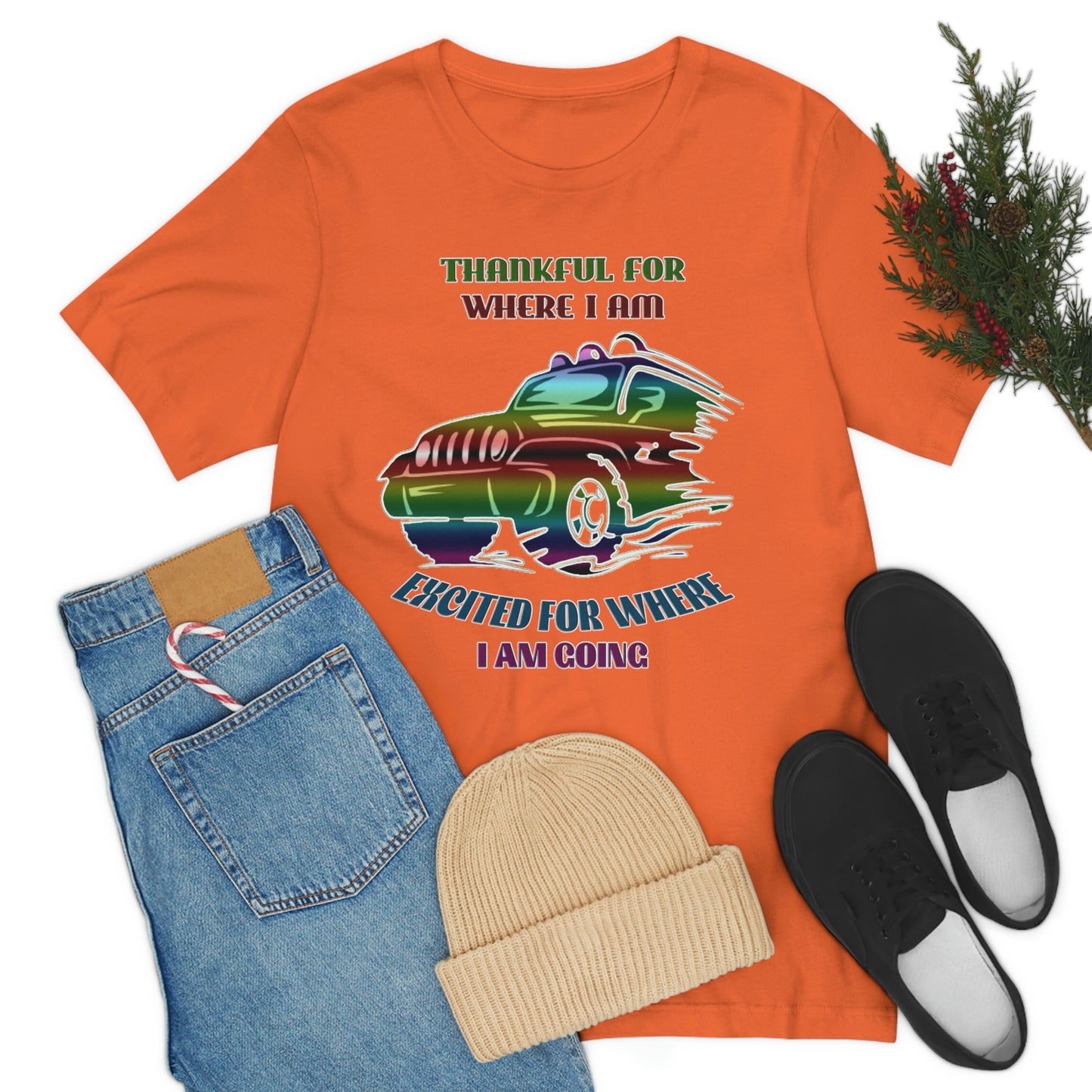 Jeep Short Sleeve T-shirt -Thankful for where I am Excited for where I am going