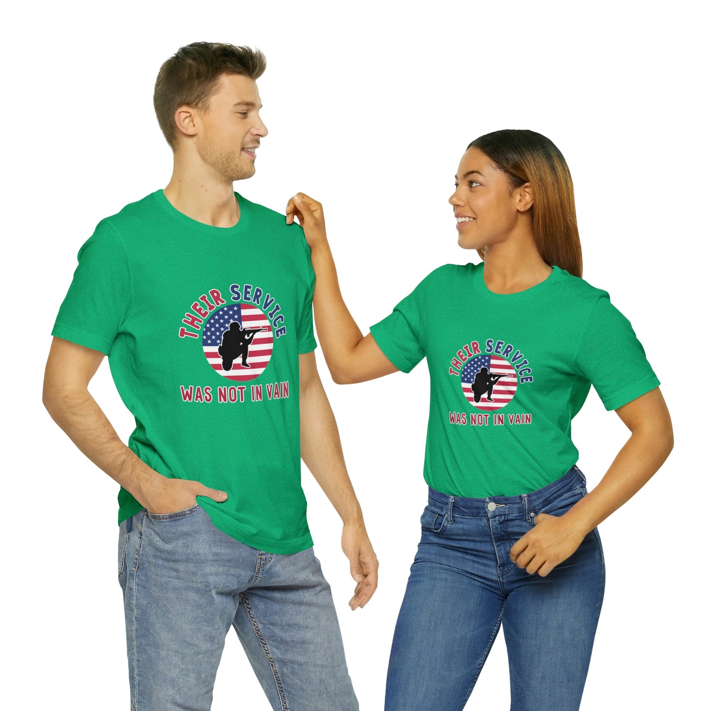 Memorial Day Short Sleeve T-Shirt - Their service was not in vain. Veterans, Military, Patriotism, Gift Ideas, Tribute, Memorial Gift