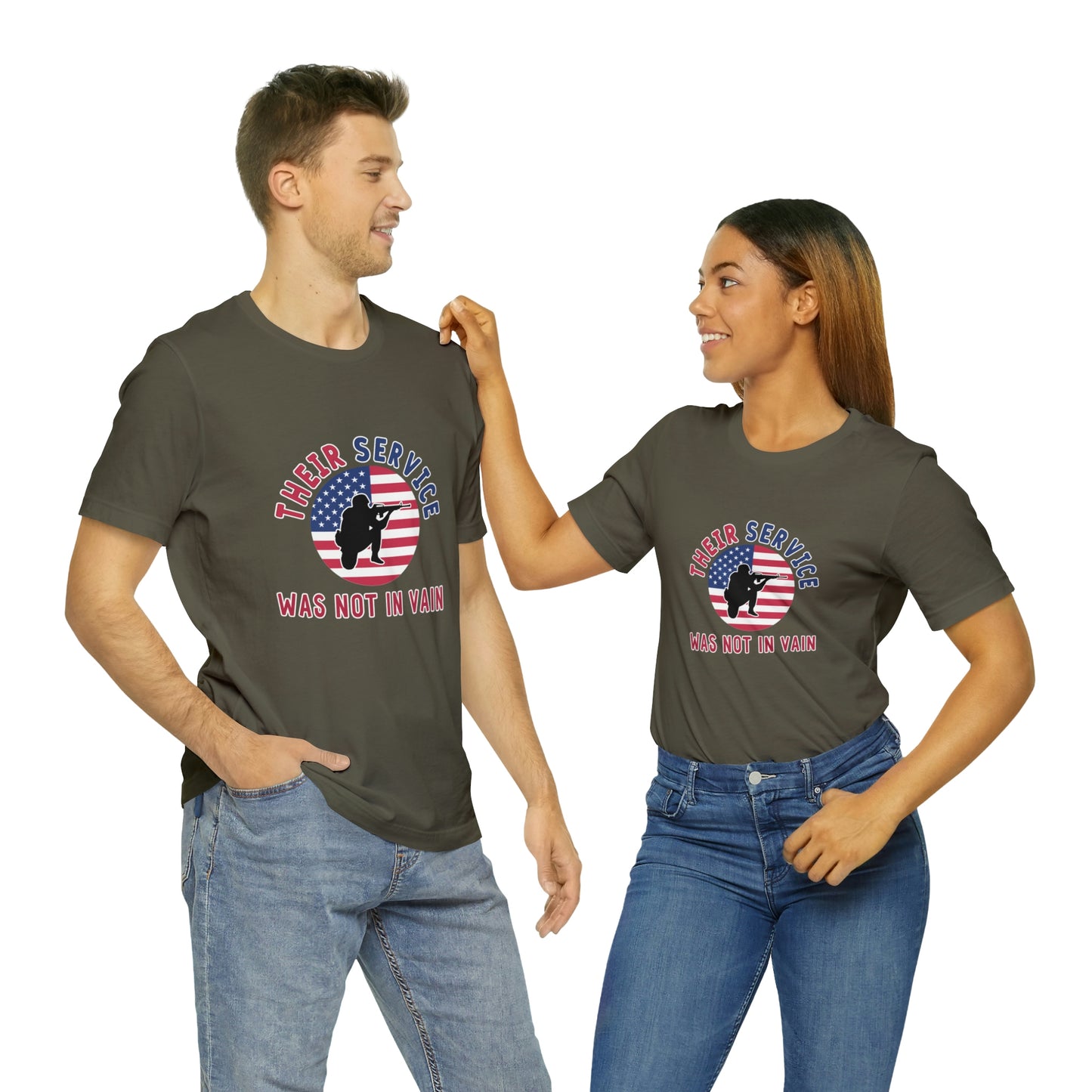 Memorial Day Short Sleeve T-Shirt - Their service was not in vain. Veterans, Military, Patriotism, Gift Ideas, Tribute, Memorial Gift