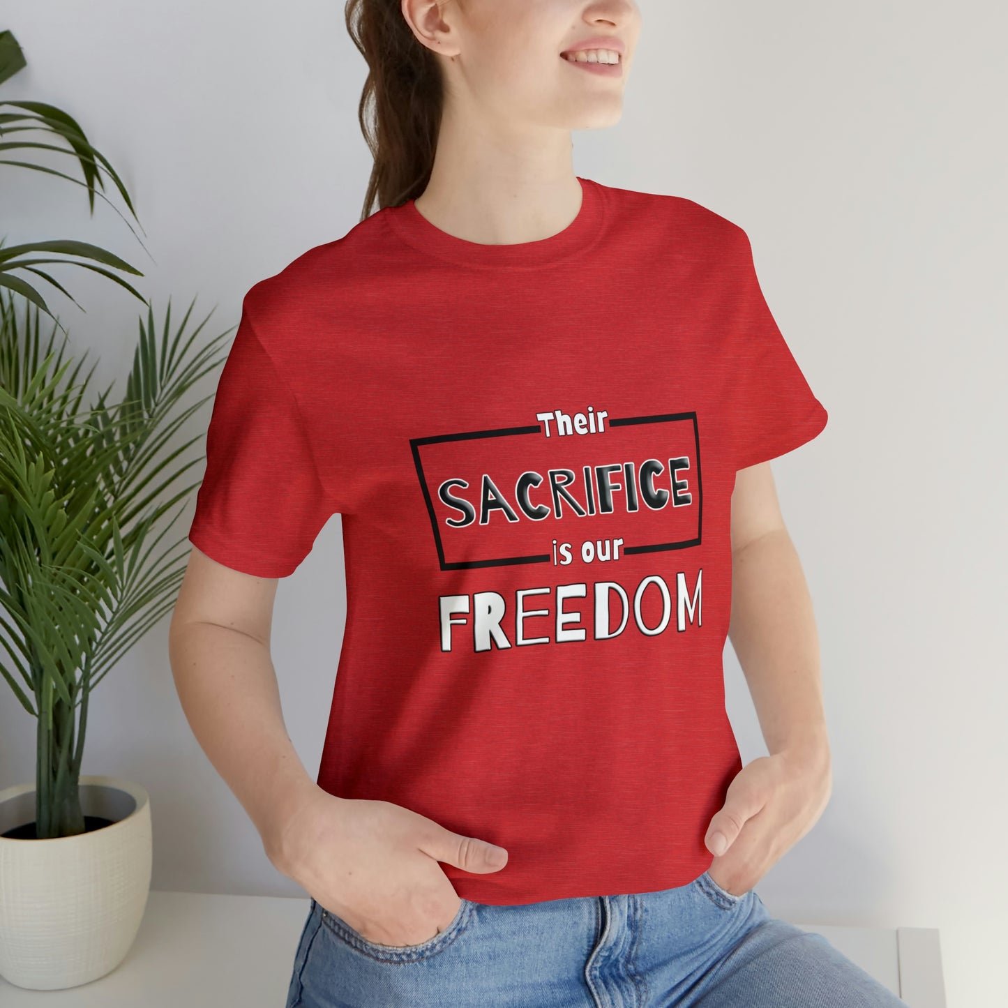 Memorial Day Short Sleeve T-Shirt - Their sacrifice is our freedom. Military, Veterans Day, Memorial Day gift, Gift Ideas