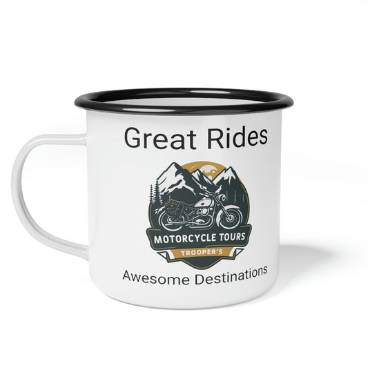 Troopers Travels and Tours Personalized Motorcycle Enamel Camping Cup