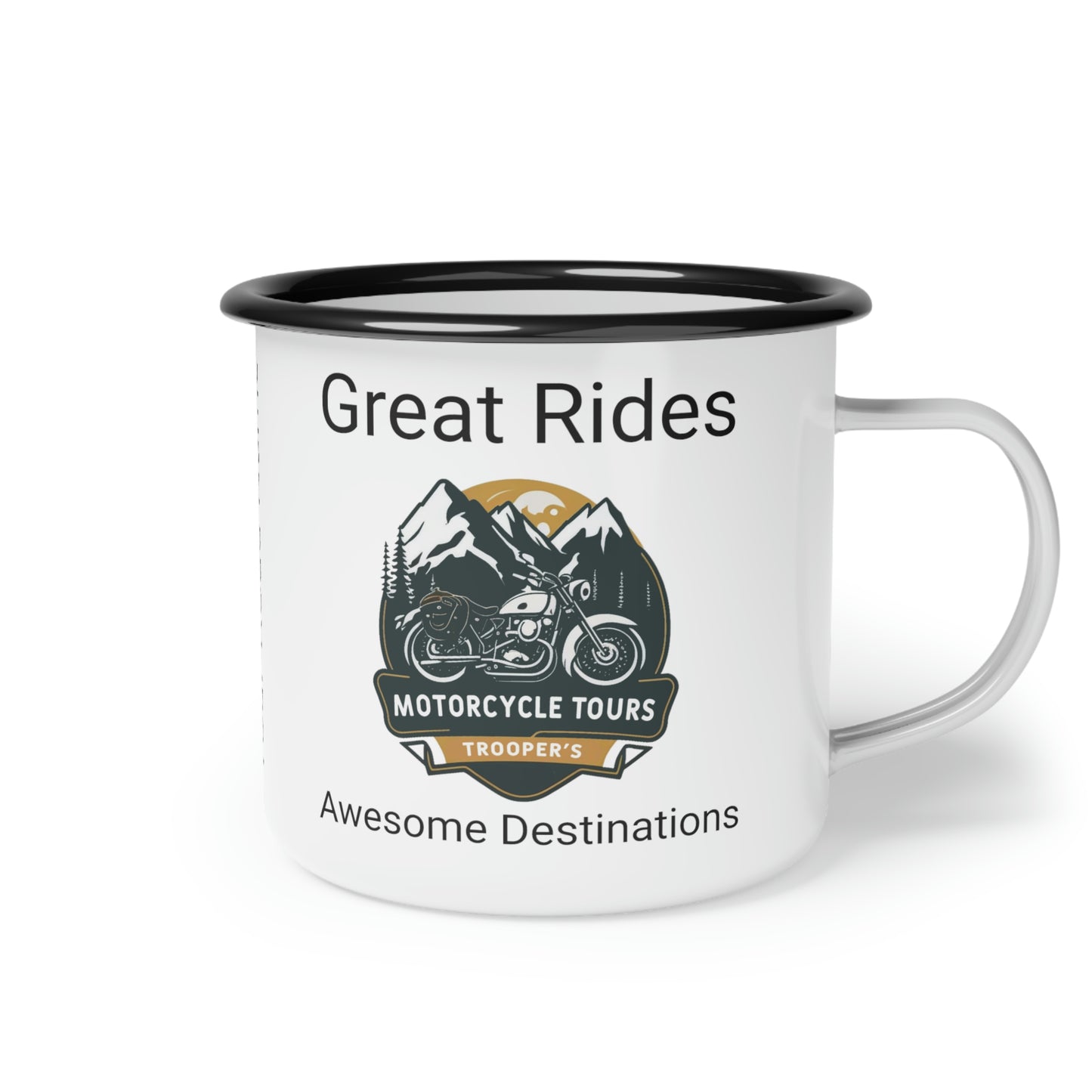 Troopers Travels and Tours Personalized Motorcycle Enamel Camping Cup