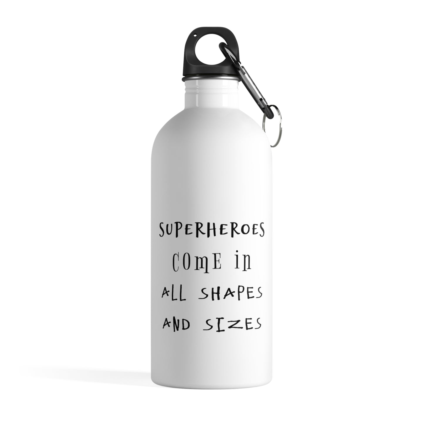 Father's Day 14 oz Stainless Steel Water Bottle with carabiner -Superheroes come in all shapes and sizes. Father's Day present, Gift for Dad