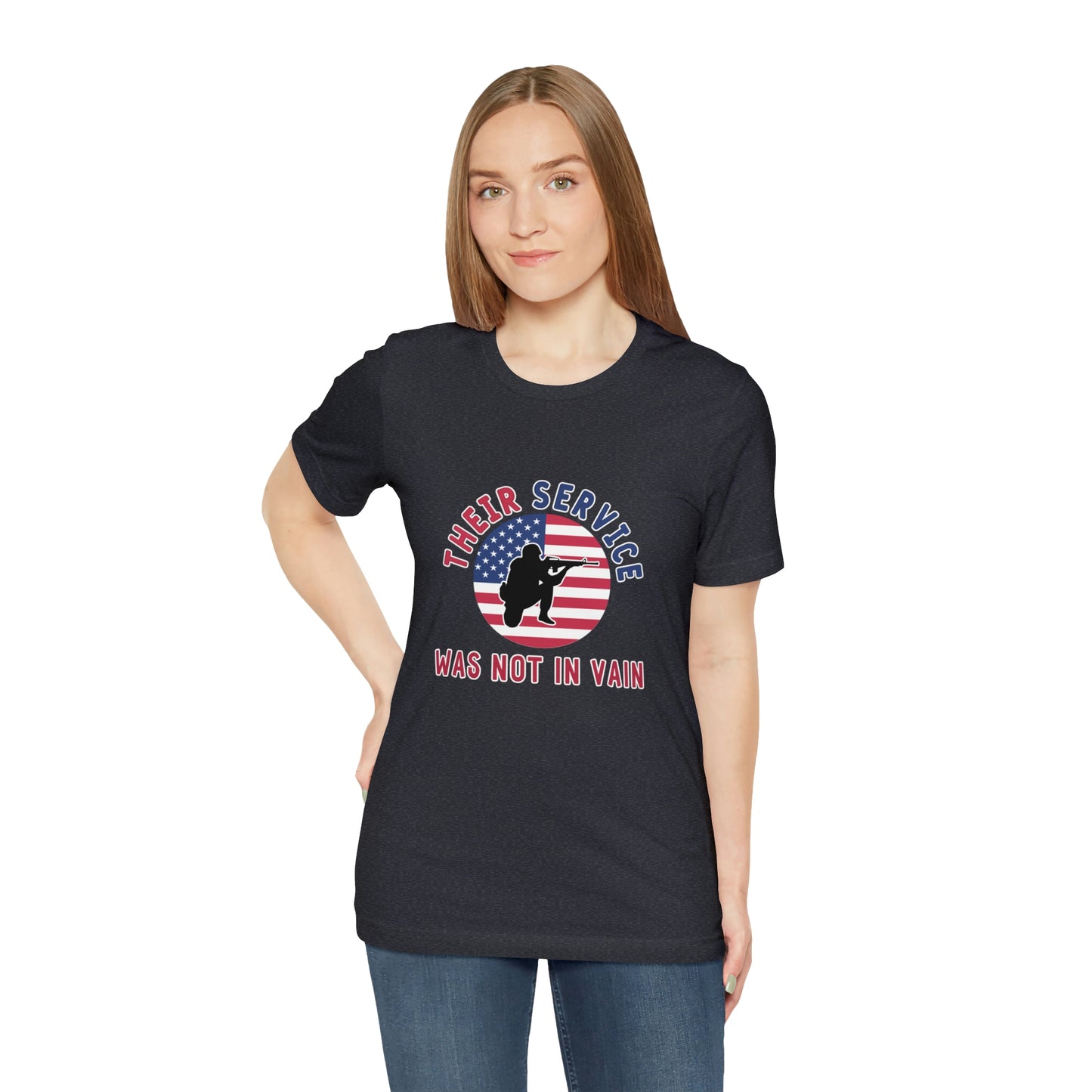 Memorial Day Short Sleeve T-Shirt - Their service was not in vain. Veterans, Military, Patriotism, Gift Ideas, Tribute, Memorial Gift