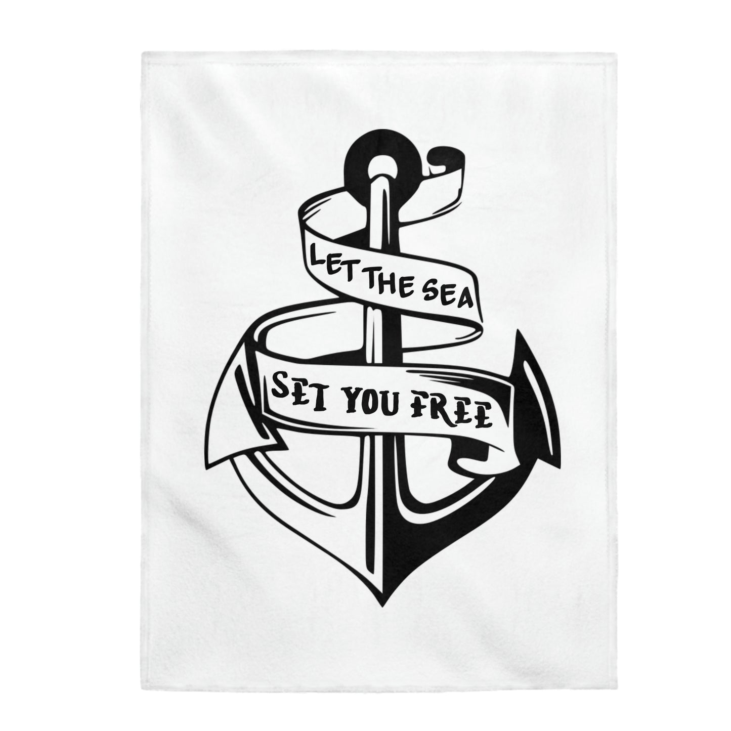 Nautical Theme Velveteen Plush Blanket - Let The Sea Set You Free