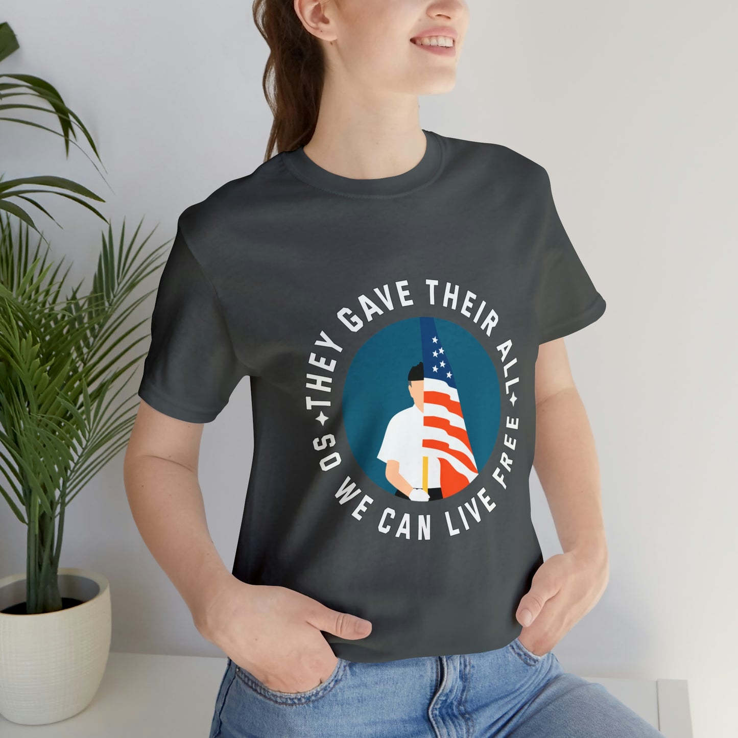 Memorial Day Short Sleeve T-Shirt - They gave their all, so we can live free.