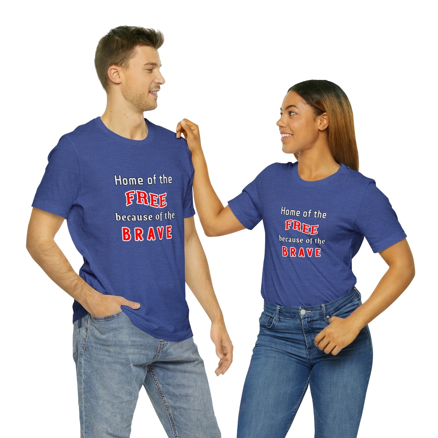 Memorial Day Short Sleeve T-Shirt - Home of the free because of the brave.