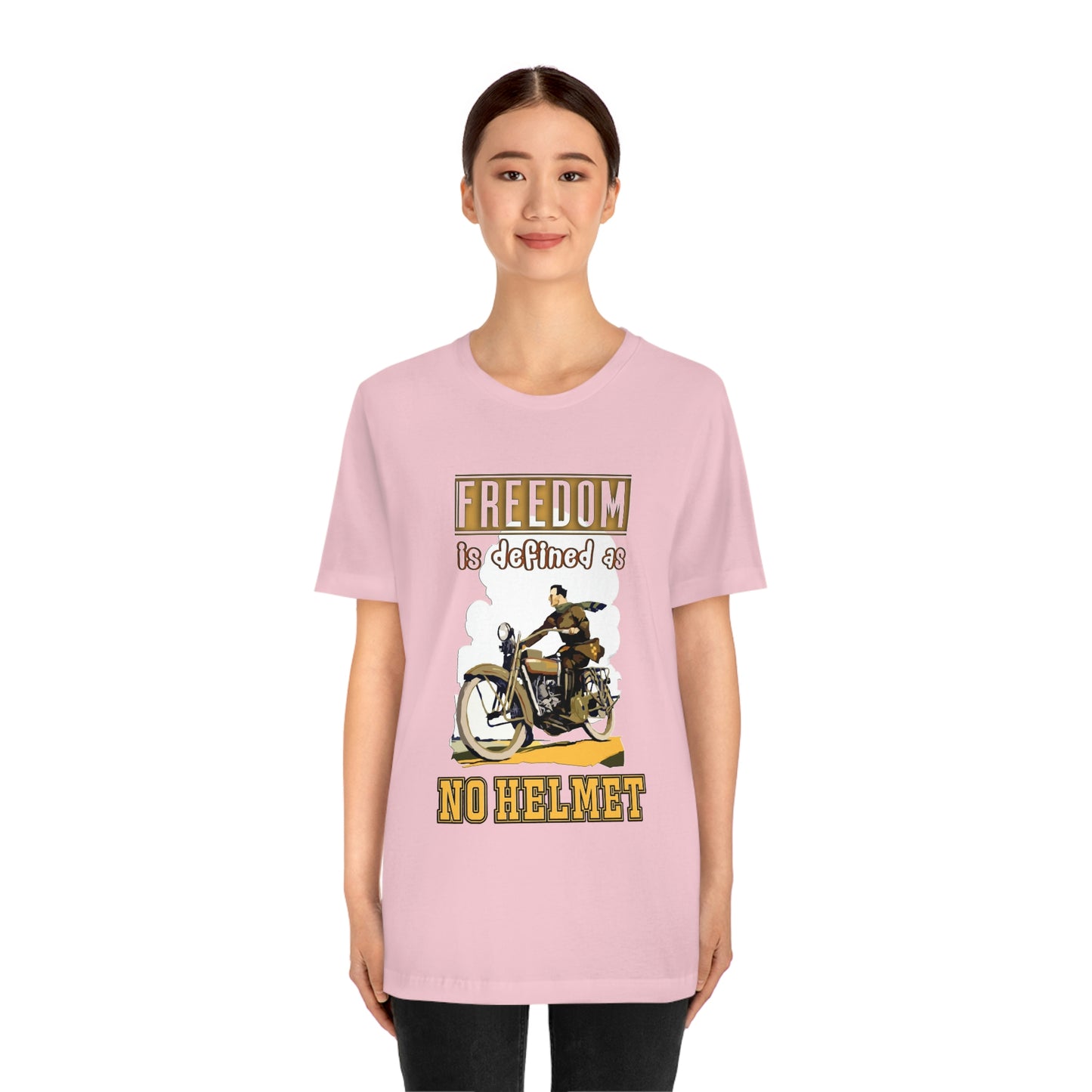 Motorcycle Short Sleeve T-Shirt - Freedom is defined as no helmet. Rider Shirt, Biker Shirt, Motorcycle Shirt, Gift for riders, Gift for Bikers