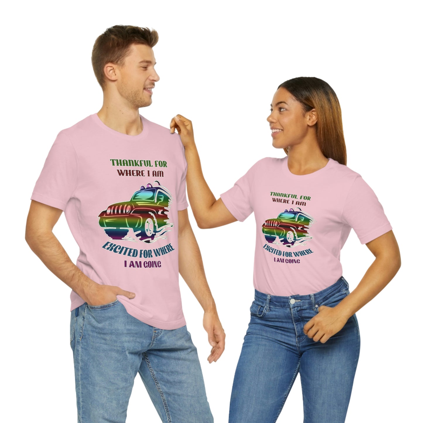 Jeep Short Sleeve T-shirt -Thankful for where I am Excited for where I am going