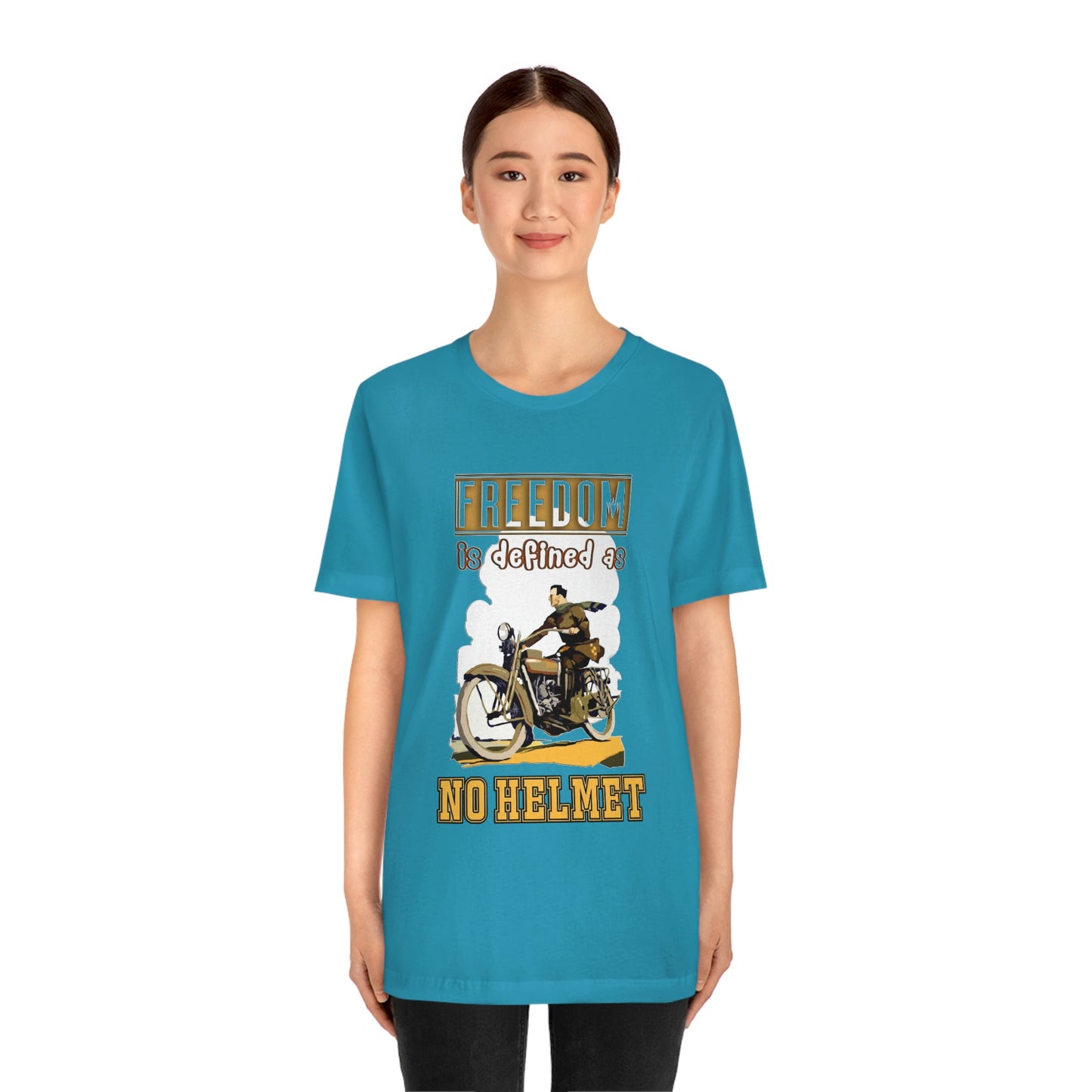 Motorcycle Short Sleeve T-Shirt - Freedom is defined as no helmet. Rider Shirt, Biker Shirt, Motorcycle Shirt, Gift for riders, Gift for Bikers