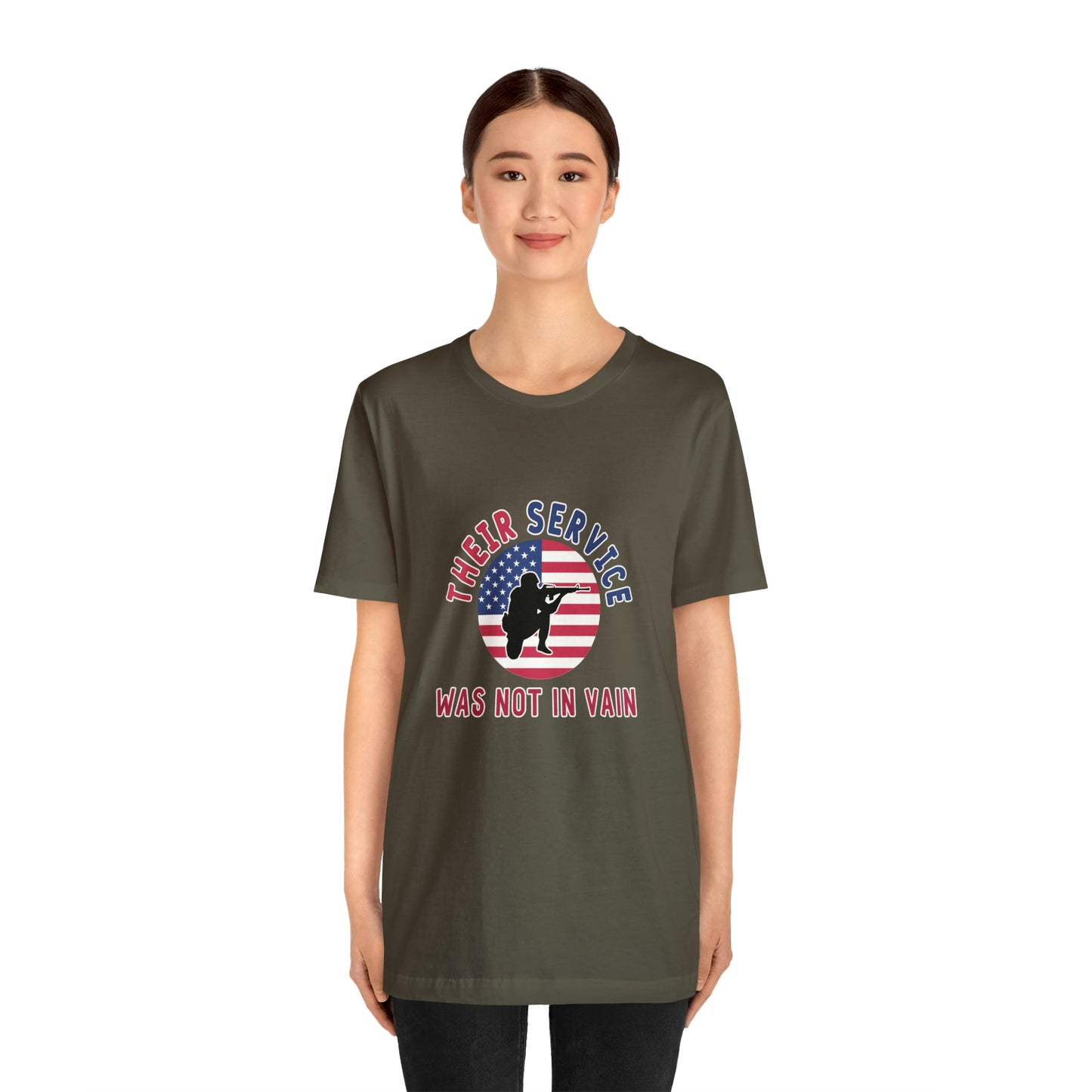 Memorial Day Short Sleeve T-Shirt - Their service was not in vain. Veterans, Military, Patriotism, Gift Ideas, Tribute, Memorial Gift