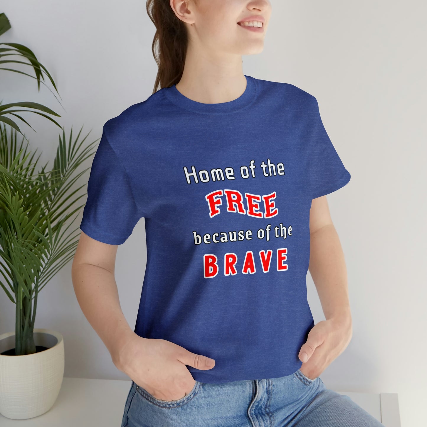 Memorial Day Short Sleeve T-Shirt - Home of the free because of the brave.