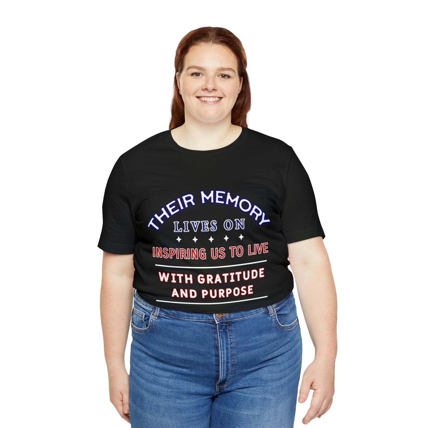 Memorial Day Short Sleeve T-Shirt - Their memory lives on, inspiring us to live with gratitude and purpose. Veterans, Patriotism, Unisex