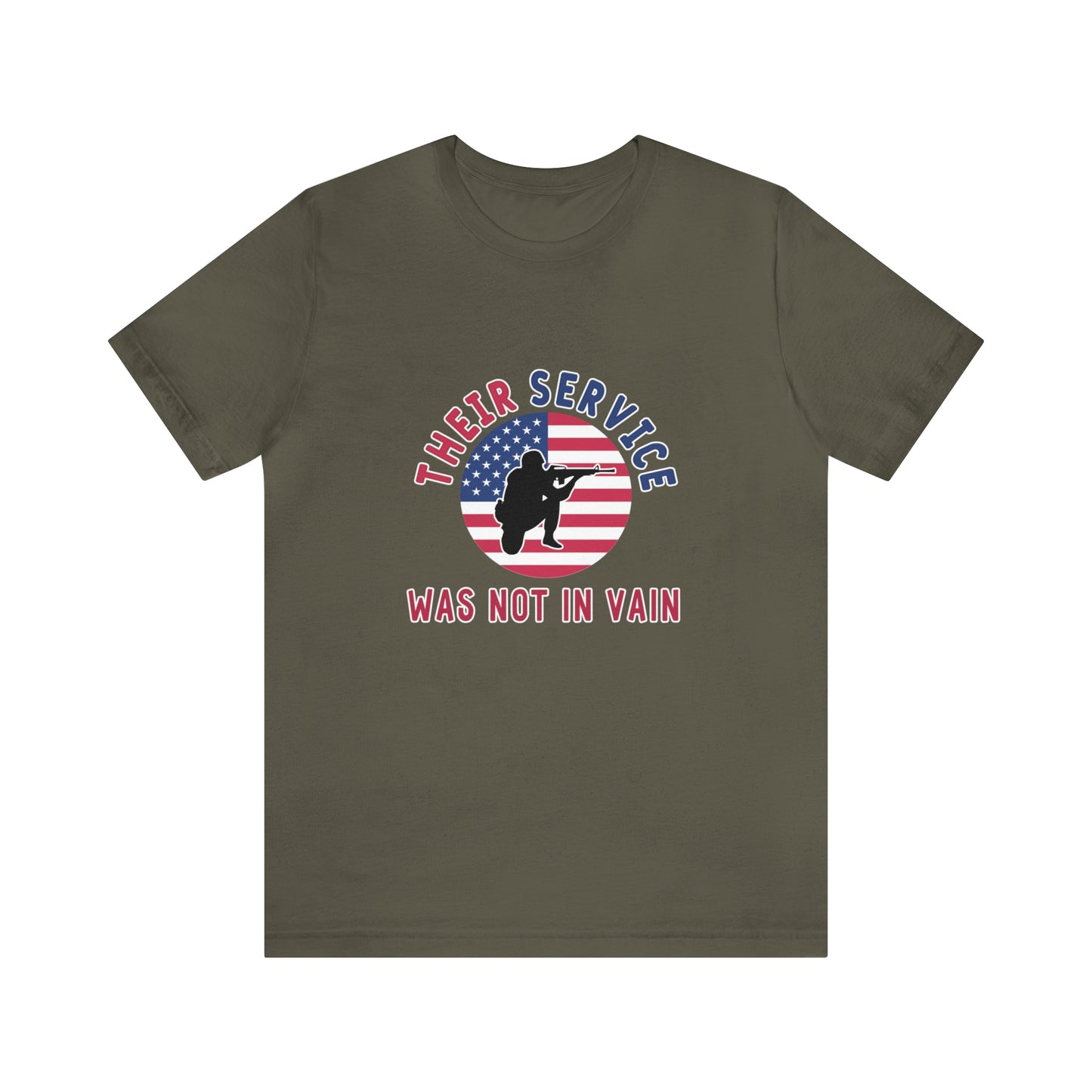 Memorial Day Short Sleeve T-Shirt - Their service was not in vain. Veterans, Military, Patriotism, Gift Ideas, Tribute, Memorial Gift