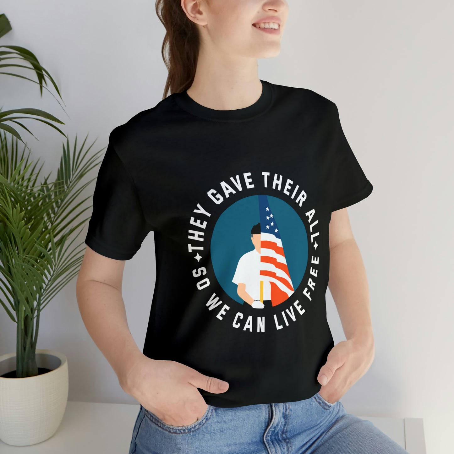 Memorial Day Short Sleeve T-Shirt - They gave their all, so we can live free.