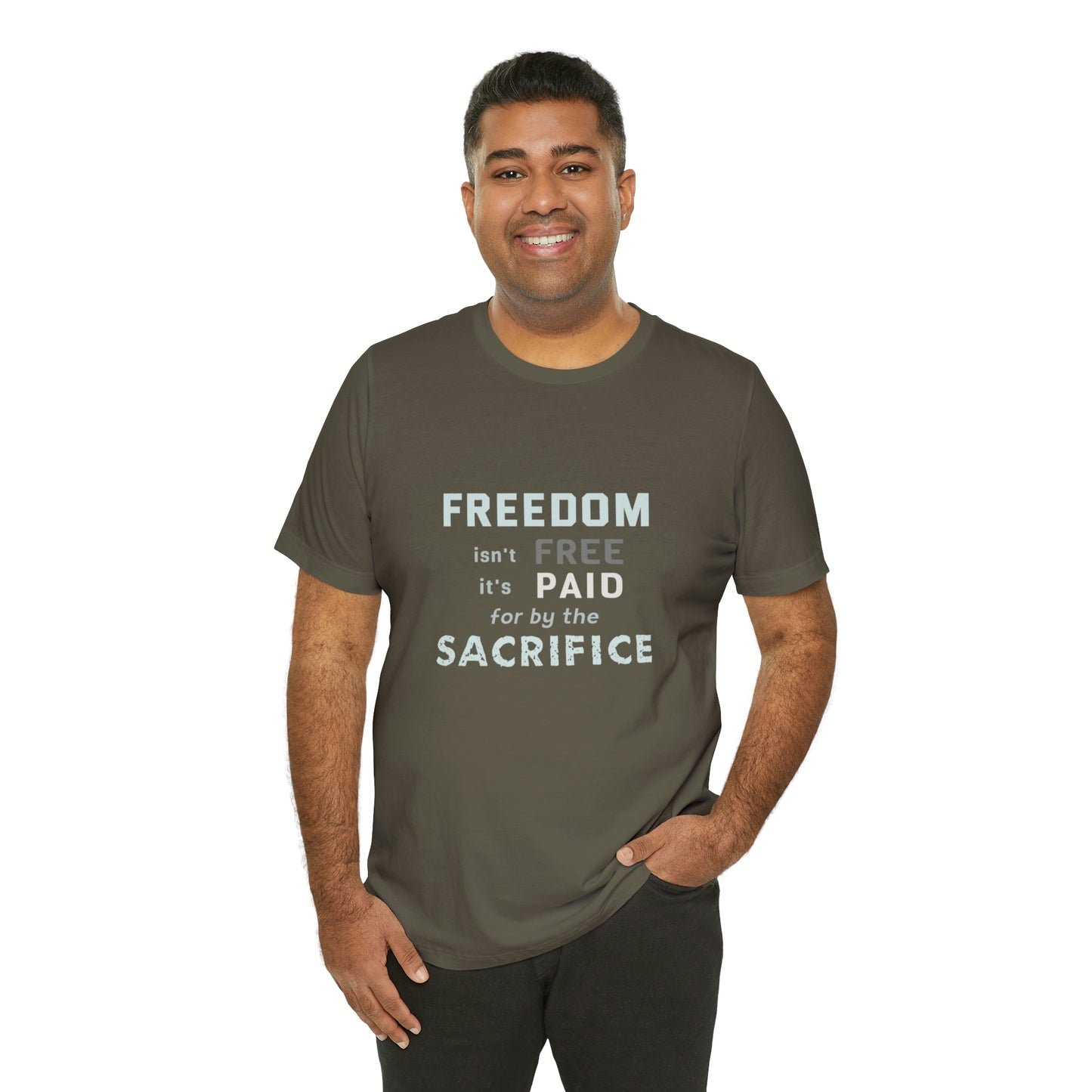 Memorial Day Short Sleeve T-Shirt - Freedom isn't free - it's paid for by the sacrifice