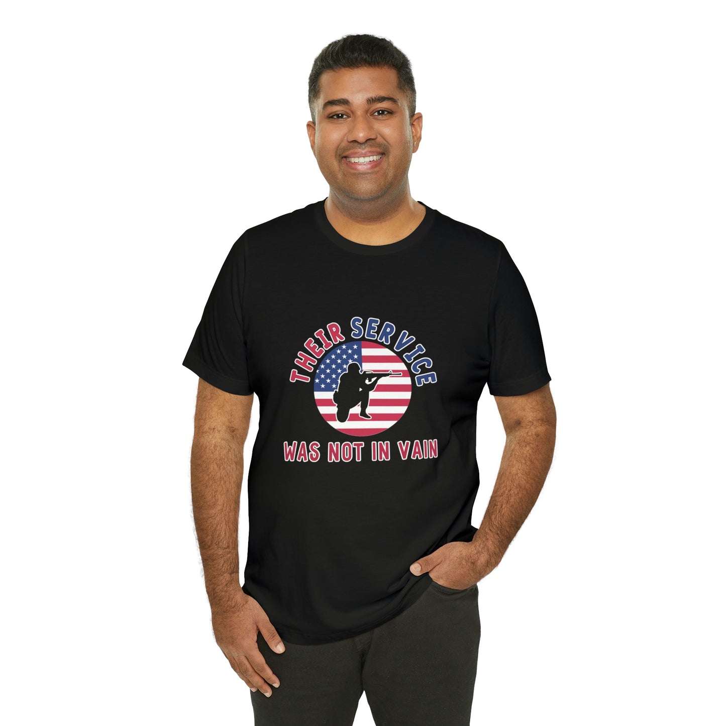 Memorial Day Short Sleeve T-Shirt - Their service was not in vain. Veterans, Military, Patriotism, Gift Ideas, Tribute, Memorial Gift