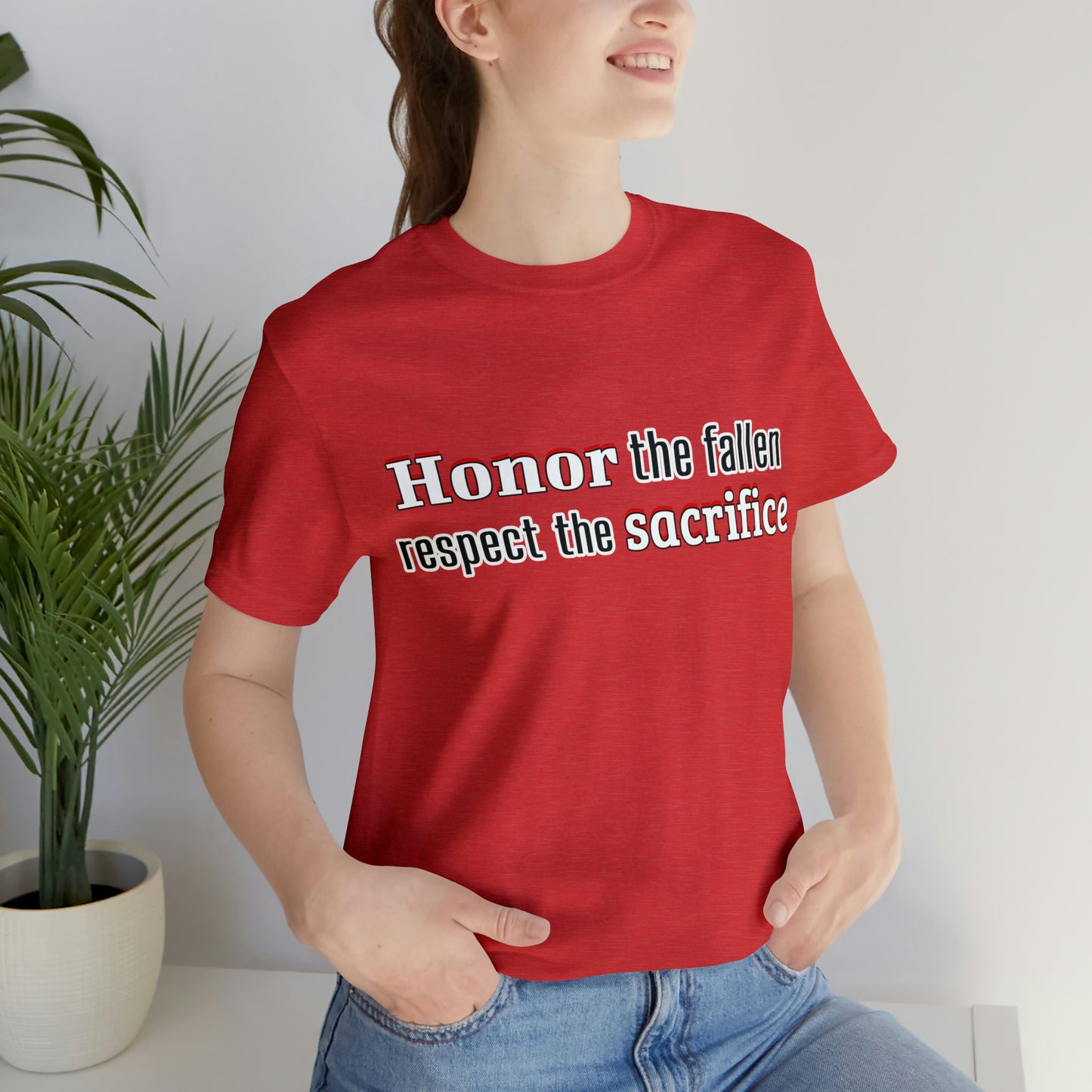 Memorial Day Short Sleeve T-Shirt - Honor the fallen, respect the sacrifice. Military, Veterans Day, Air Force, Memorial Day gift