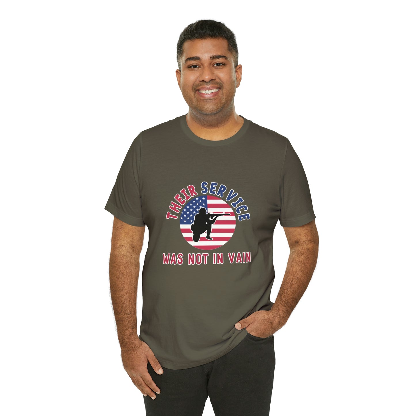 Memorial Day Short Sleeve T-Shirt - Their service was not in vain. Veterans, Military, Patriotism, Gift Ideas, Tribute, Memorial Gift