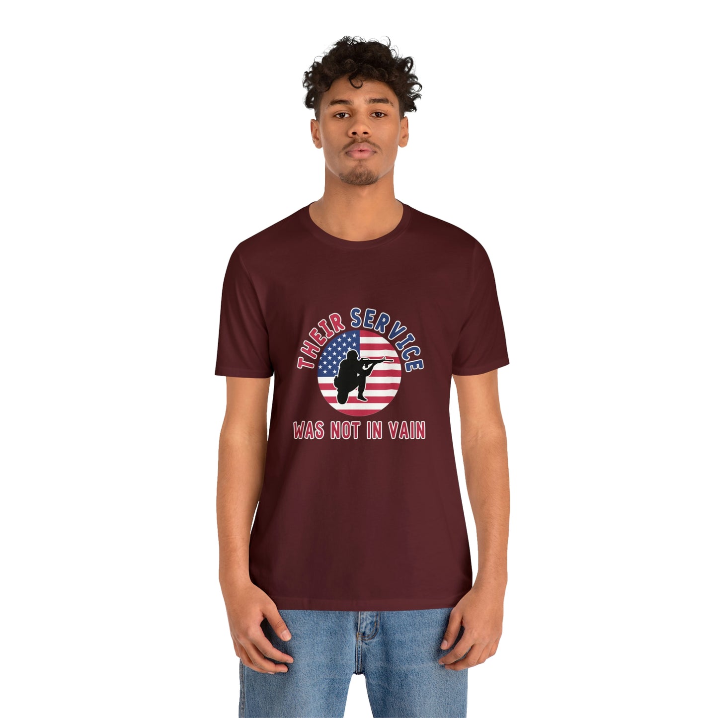 Memorial Day Short Sleeve T-Shirt - Their service was not in vain. Veterans, Military, Patriotism, Gift Ideas, Tribute, Memorial Gift