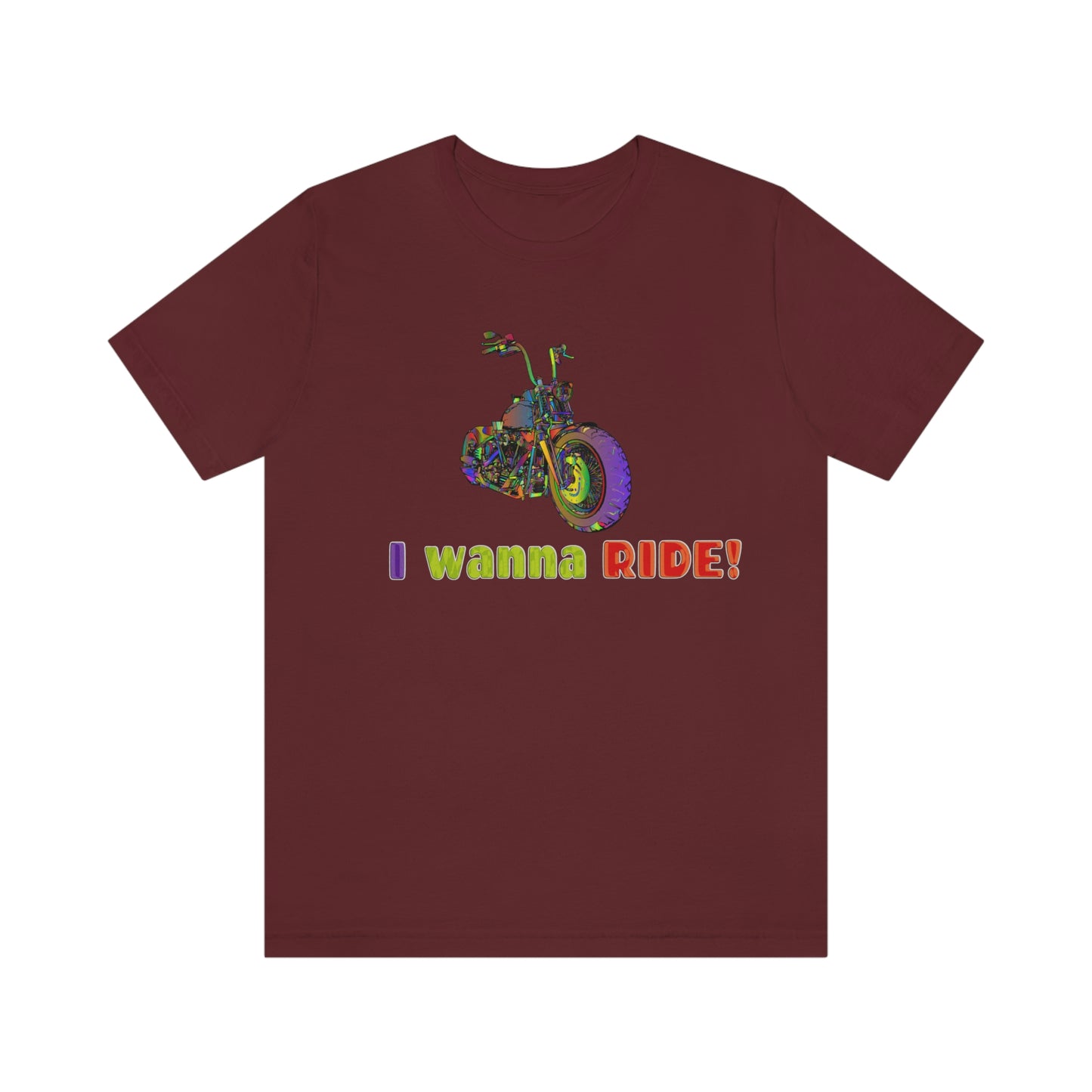 Motorcycle Short Sleeve T-Shirt - I wanna ride! Woman Biker Shirt, Harley T-shirt, Biker Gift,  Motorcycle Rider Gift, Biker Tshirt, Riding