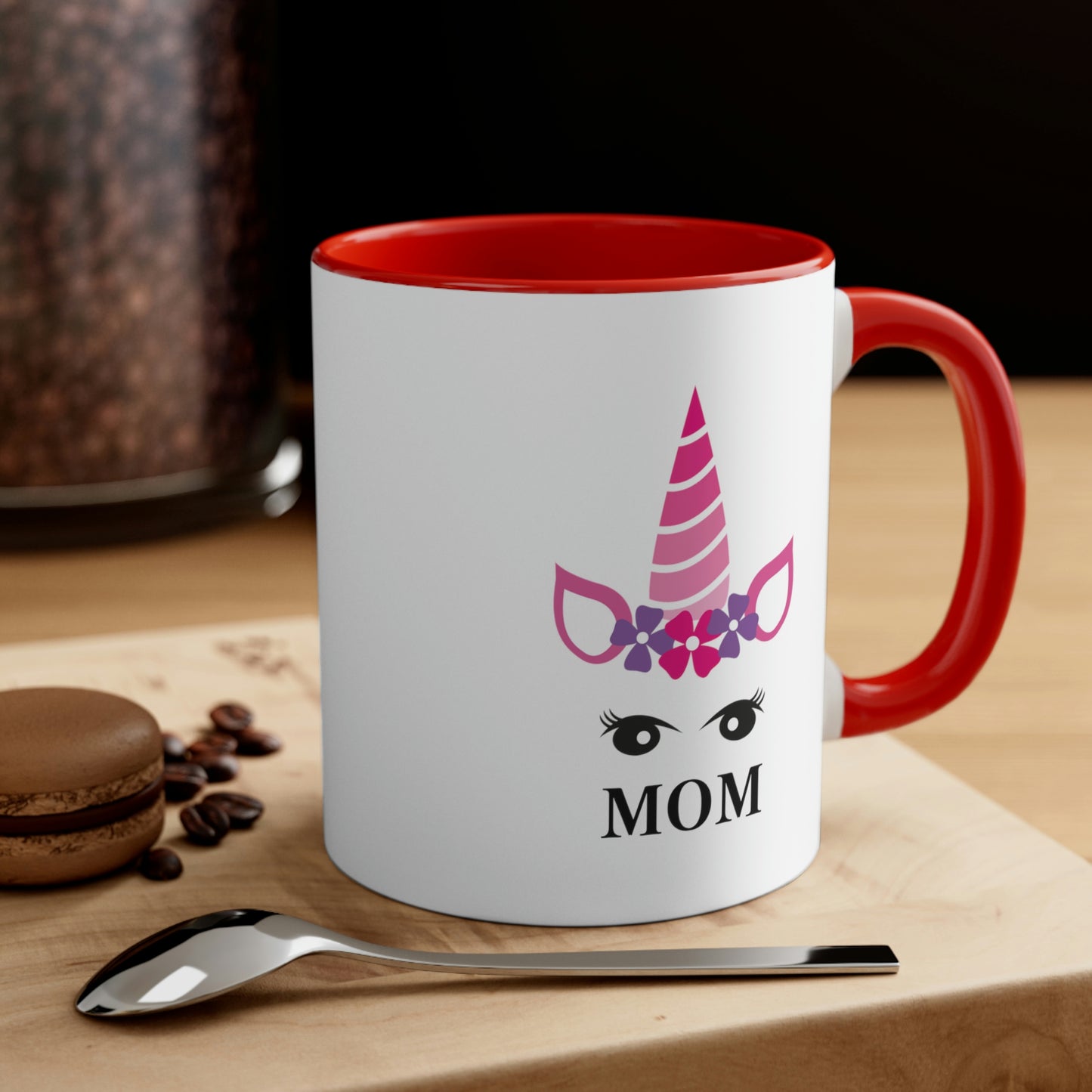 Mother's Day Coffee Mug - Mom, My Source of Strength, Gift for Mom/Grandma, Gift Ideas, Two tone Accent Mug, Drinkware