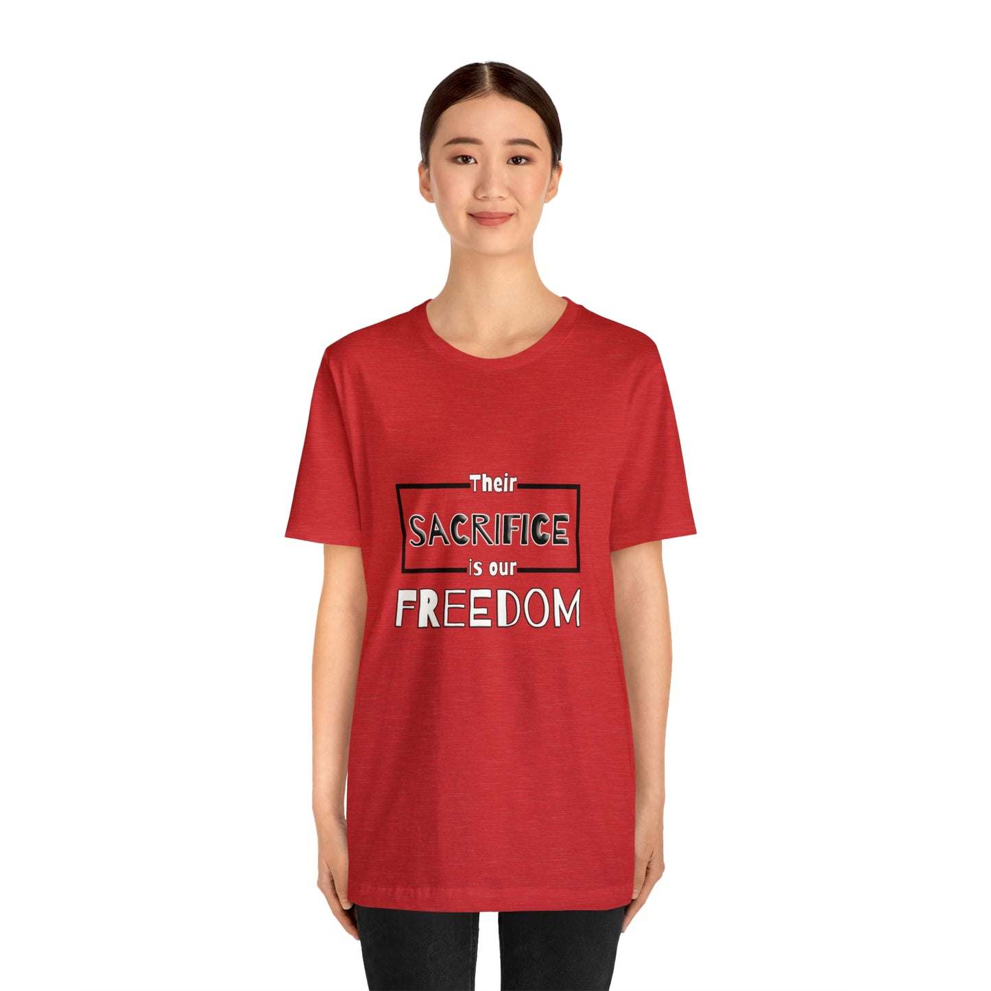 Memorial Day Short Sleeve T-Shirt - Their sacrifice is our freedom. Military, Veterans Day, Memorial Day gift, Gift Ideas