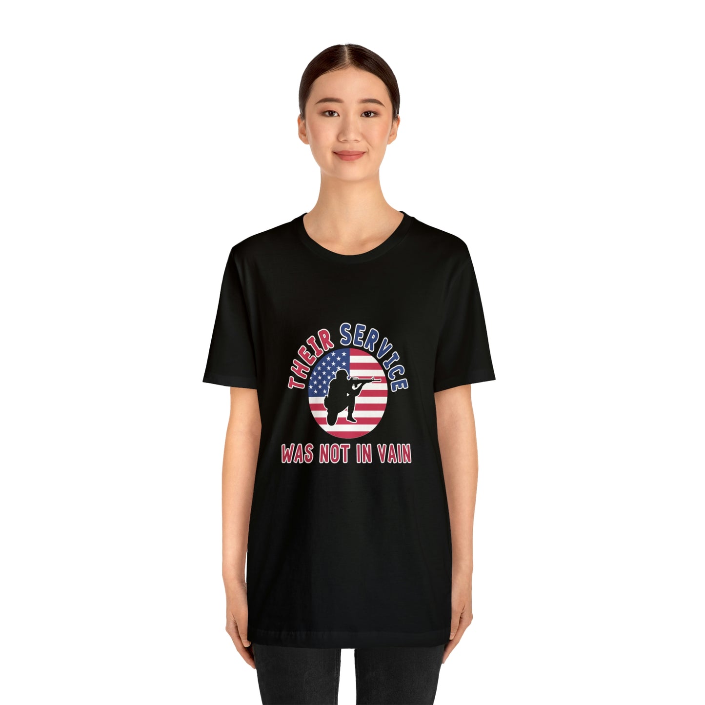 Memorial Day Short Sleeve T-Shirt - Their service was not in vain. Veterans, Military, Patriotism, Gift Ideas, Tribute, Memorial Gift