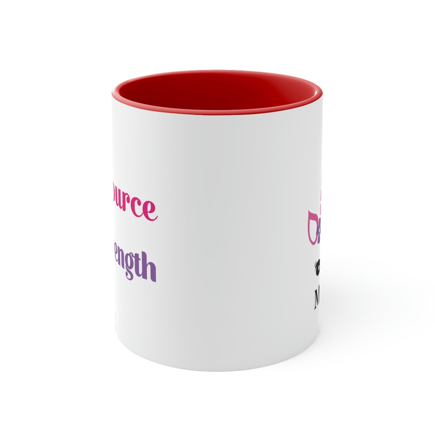 Mother's Day Coffee Mug - Mom, My Source of Strength, Gift for Mom/Grandma, Gift Ideas, Two tone Accent Mug, Drinkware