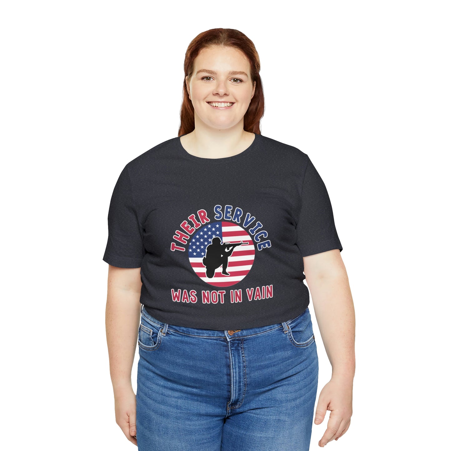 Memorial Day Short Sleeve T-Shirt - Their service was not in vain. Veterans, Military, Patriotism, Gift Ideas, Tribute, Memorial Gift