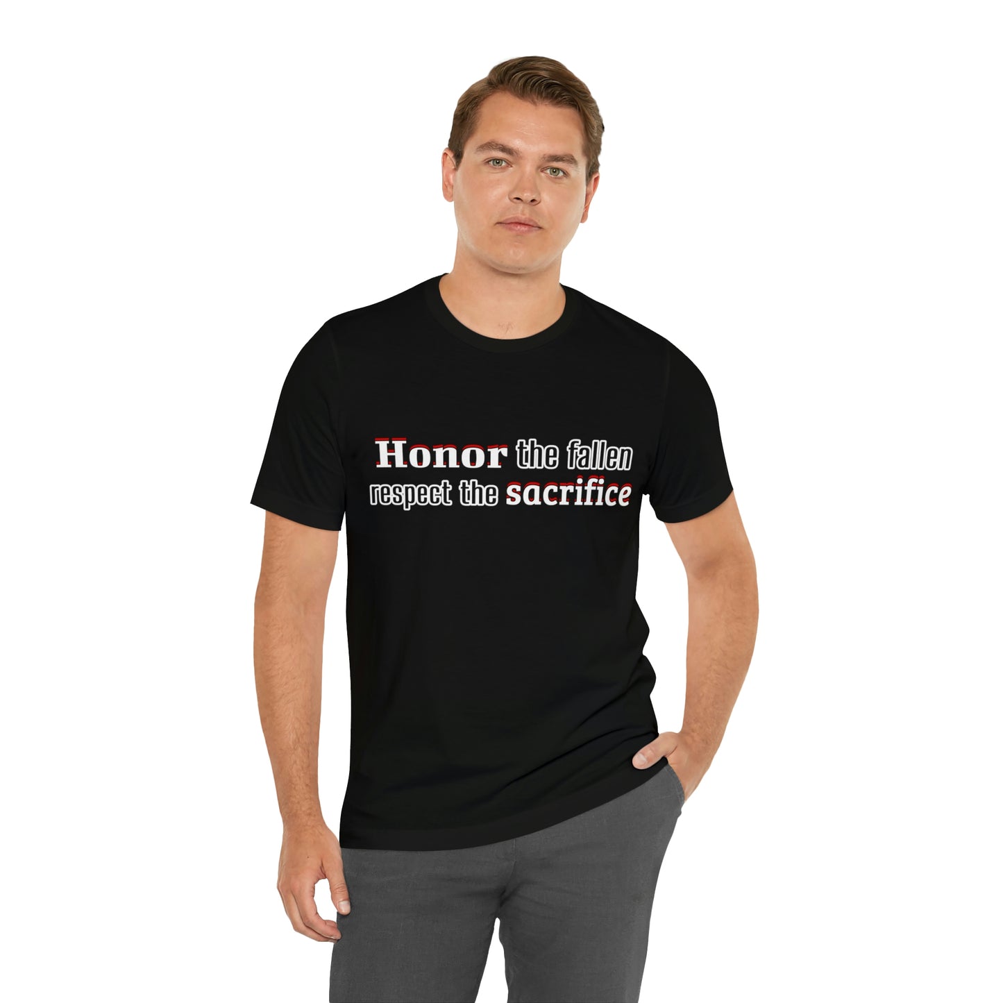 Memorial Day Short Sleeve T-Shirt - Honor the fallen, respect the sacrifice. Military, Veterans Day, Air Force, Memorial Day gift