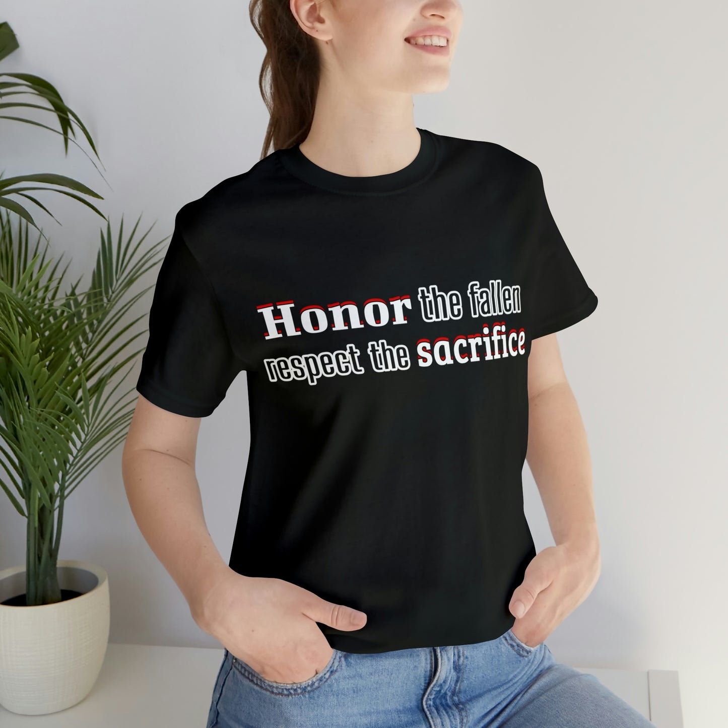 Memorial Day Short Sleeve T-Shirt - Honor the fallen, respect the sacrifice. Military, Veterans Day, Air Force, Memorial Day gift