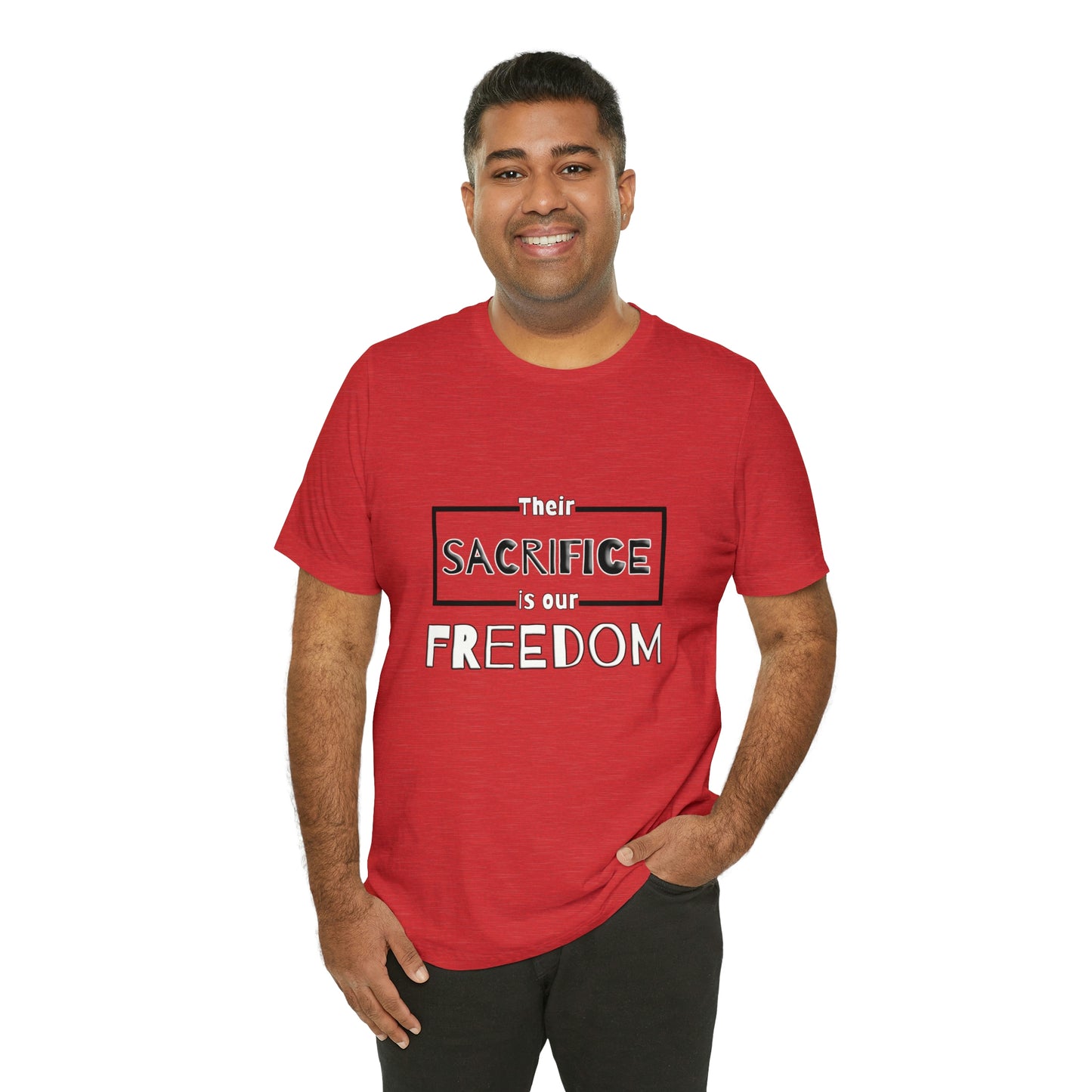 Memorial Day Short Sleeve T-Shirt - Their sacrifice is our freedom. Military, Veterans Day, Memorial Day gift, Gift Ideas